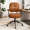 Height Adjustable Upholstered Office Chair with Cushioned Back and 5-Rolling Casters